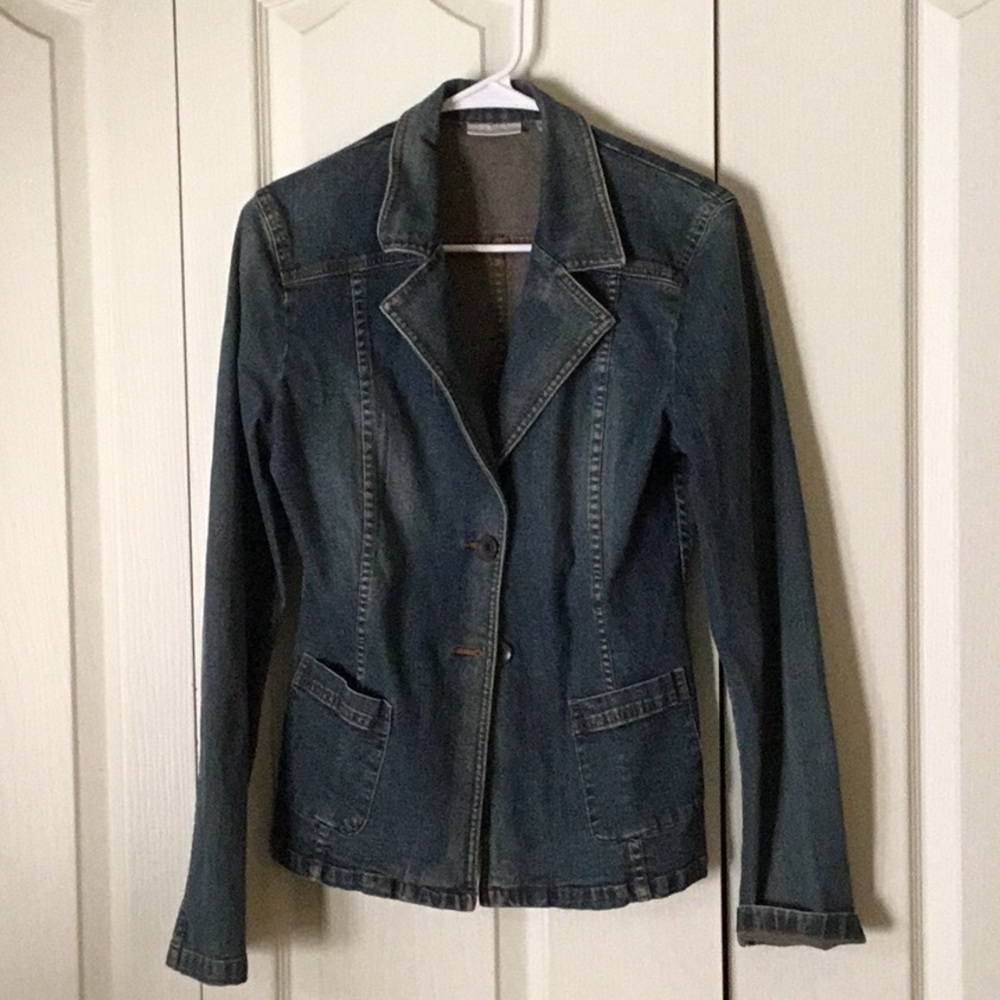 Halogen Denim Button Blazer/Jacket